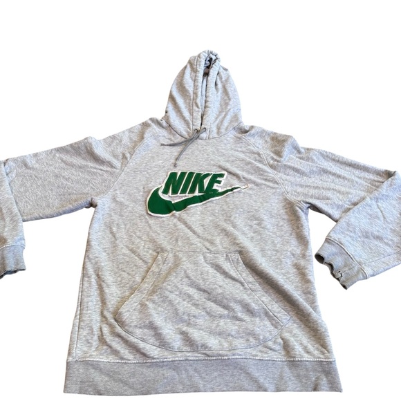 Nike Other - VTG Nike Hoodie Mens Medium Grey Swoosh Spellout Pullover Sweatshirt Y2K READ
